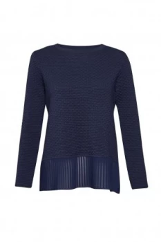 Great Plains Kimara Cotton Pleat Trim Jumper Blue