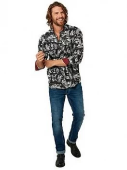 Joe Browns Dance All Night Shirt, Black Size M Men