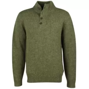 Barbour Mens Calder Half Zip Jumper Mid Olive Medium