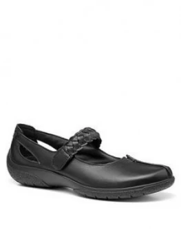 Hotter Shake Wide Fit Flat Shoes - Black, Size 3, Women