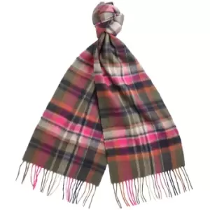 Barbour Womens Winter Vintage Plaid Scarf Pink Dahlia