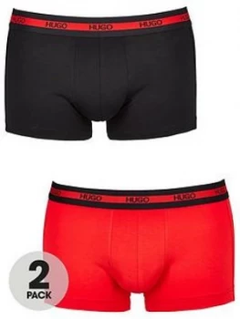 Hugo Boss 2 Pack Stretch Cotton Jersey Trunks Black/Red Size L Men