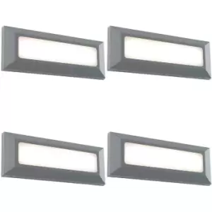 4 PACK Outdoor IP65 Pathway Guide Light - Direct 3W Warm White LED - Gray ABS