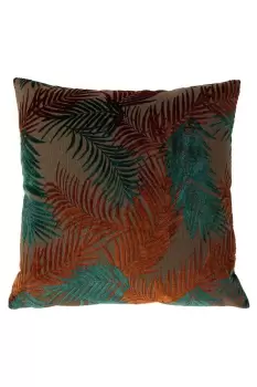 Palm Grove Velvet Jacquard Fern Cushion