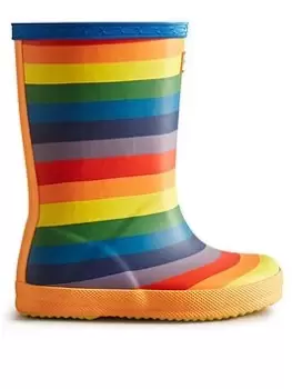 Hunter First Classic Rainbow Wellington Boot, Multi, Size 12 Younger