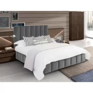 Envisage Trade - Nora Upholstered Beds - Plush Velvet, King Size Frame, Grey - Grey