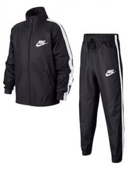 Nike Older Boys Woven Tracksuit Black Dark Grey Size Xs6 8 Years