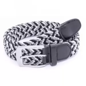 Duke Mens Quinn Braided Stretch Belt (7XL) (Grey/White/Black)