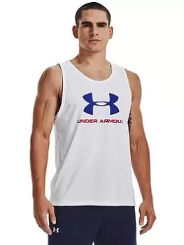 Under Armour Training Sportstyle Logo Tank - White, Size S, Men