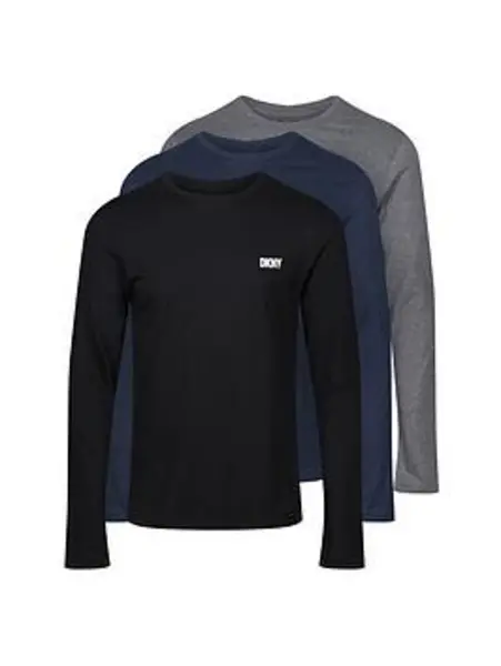 DKNY 3 Pack Long Sleeve Warrior T-Shirt Mens - Size L