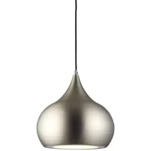 Endon Directory Lighting - Endon Brosnan - 1 Light Dome Ceiling Pendant Matt Nickel