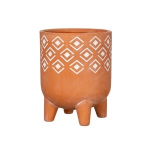 Sass & Belle Geometric Terracotta Leggy Planter