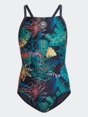 Boys, adidas X Lion King Swimsuit, Dark Blue, Size 7-8 Years