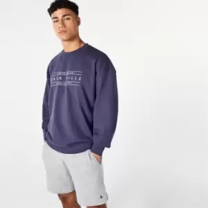 Jack Wills Rubber Logo Crew Sweatshirt - Blue