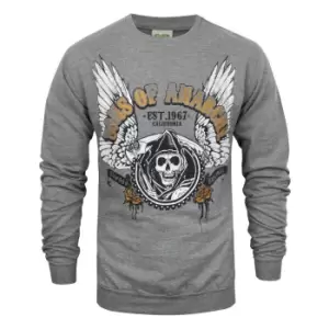 Sons Of Anarchy Mens Winged Reaper Sweater (L) (Grey)