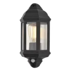 Coast Athena Half Wall Lantern With PIR Sensor Black