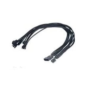 Akasa AK-CBFA03-45 FLEXA FP5 4-Pin Molex to 5 x 4-Pin PWM Fan (5 x M (1 with RPM Feedback for Motherboard)) 0.45m Black...