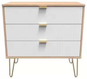 Galatina 3 Drawer Chest - White & Oak