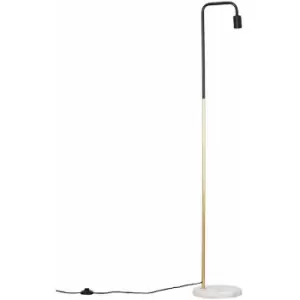 Industrial Style Floor Lamp with Marble Base - Gold
