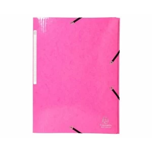 Exacompta Iderama 3-Flap Elasticated Folder A4 300 Sheets 240 x 320 mm Pressboard With Polypropylene Pink