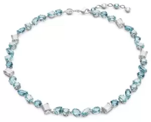 Swarovski 5666007 Gema Necklace Rhodium Plated Blue and Jewellery