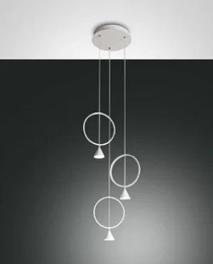 Sirio LED Cluster Pendant Ceiling Light White Glass