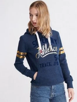 Superdry Track & Field Hoodie - Navy, Size 6, Women