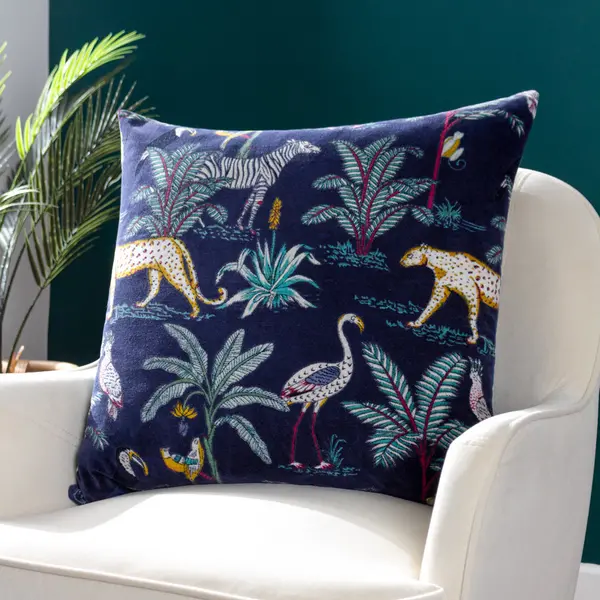 Wilds Cushion Navy, Navy / 55 x 55cm / Polyester Filled