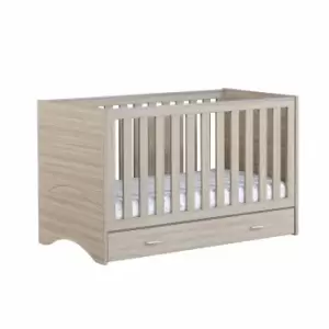 Babymore Veni Cot Bed With Drawer - Oak