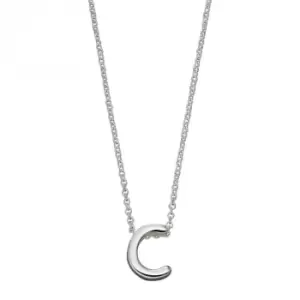 Initial C Plain Silver Initial Necklace N4430