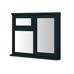 Clear Double Glazed Anthracite Grey Timber Right-Handed Window, (H)895mm (W)1195mm