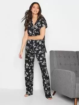 Long Tall Sally Tall Conversational Button Through Pj Set - Black, Size 18-20, Women