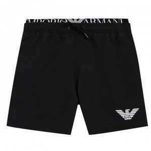 Emporio Armani Iconic Logo Band Swim Shorts Black Size XS Men