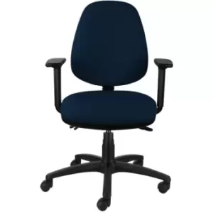 Task Office Chair Adjustable Armrest High Back - Fabric Blue