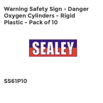 Warning Safety Sign - Danger Oxygen Cylinders - Rigid Plastic - Pack of 10