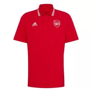 adidas Arsenal 3-Stripes Polo Shirt Mens - Red