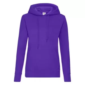 Fruit Of The Loom Ladies Lady Fit Hooded Sweatshirt / Hoodie (M) (Purple)