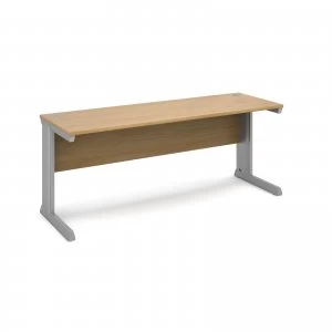 Vivo Straight Desk 1800mm x 600mm - Silver Frame Oak Top