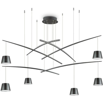 Ideal Lux Fish - LED 6 Light Cluster Ceiling Pendant Black