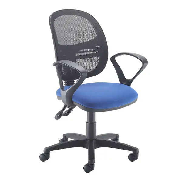 Jota Mesh Back Operators Chair with Fixed Arms - Blue