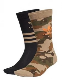 Adidas Originals 2 Pack Of Crew Socks - Camo