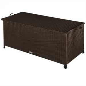 Poly Rattan Garden Storage Box Brown 122x56x61cm