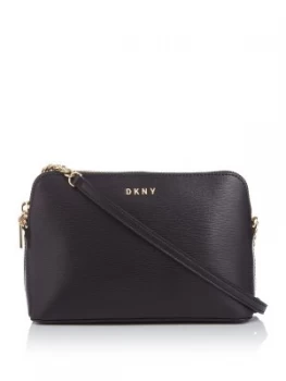 DKNY Sutton top zip cross body bag with chain Black