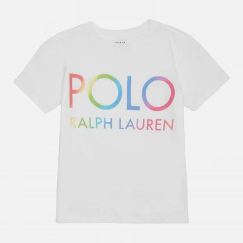 Polo Ralph Lauren Girls Short Sleeved Multi Logo T-Shirt - White - 4 Years