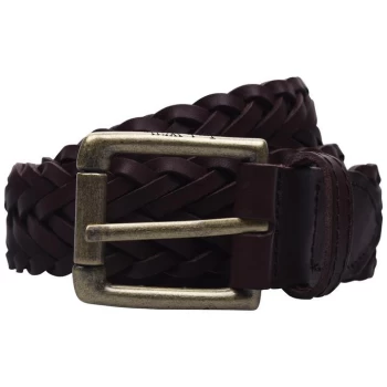 Jack Wills Egerton Leather Weaved Belt - Brown