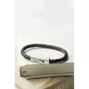 Personalised Leather Bracelet with Tube Clasp