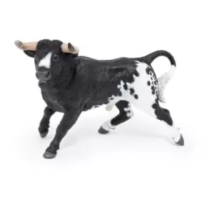 Horses and Ponies Black & White Spanish Bull Toy Figure (51184)