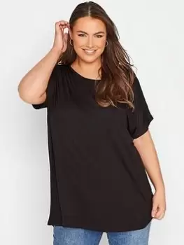 Yours Grown on Sleeve Tee - Black, Size 34-36, Women