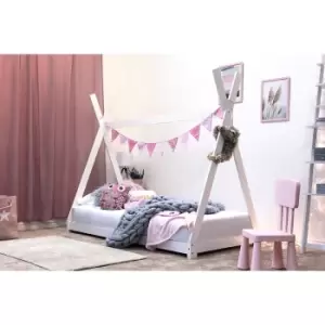 Crazy Price Beds Tent Tipi Wooden Single Bed White