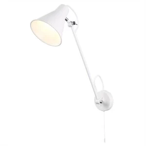 Adjustable 1 Light Indoor Small Wall Light Chrome, White, E27